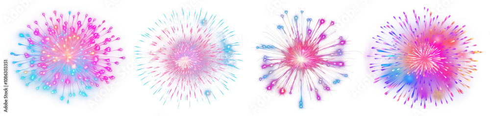 Fireworks effect png cut out element set Fireworks effect png cut out element set