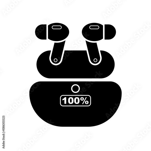 Vector illustration of True Wireless Stereo (TWS), an audio device that pairs with the ears without wires. Isolated with an empty background, editable and color can be changed.