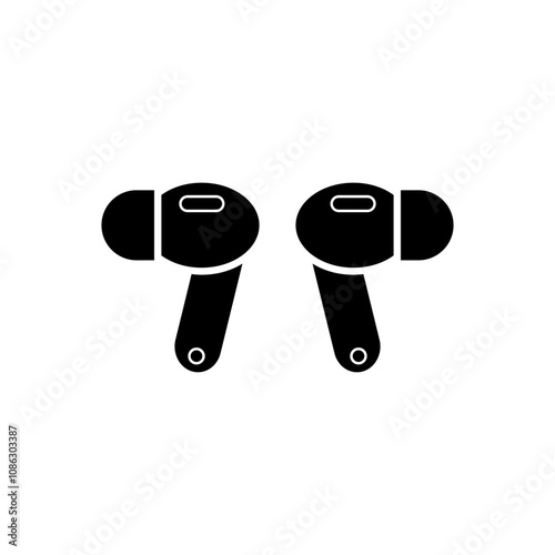 Vector illustration of True Wireless Stereo (TWS), an audio device that pairs with the ears without wires. Isolated with an empty background, editable and color can be changed.