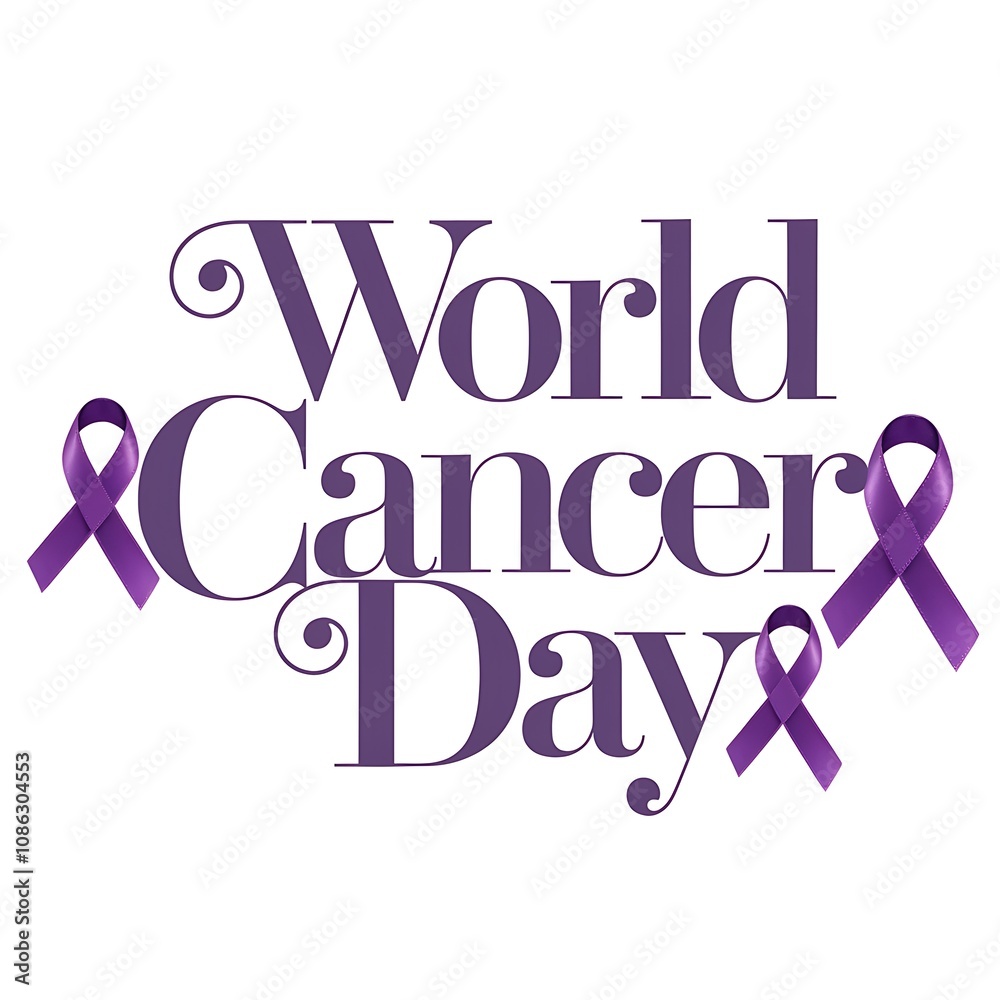 Fototapeta premium World Cancer Day Awareness Ribbons Graphic Design