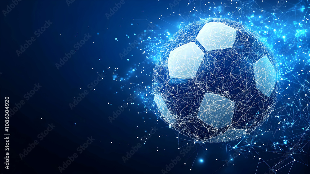 Naklejka premium 3D Illustration - Abstract Soccer Ball Background