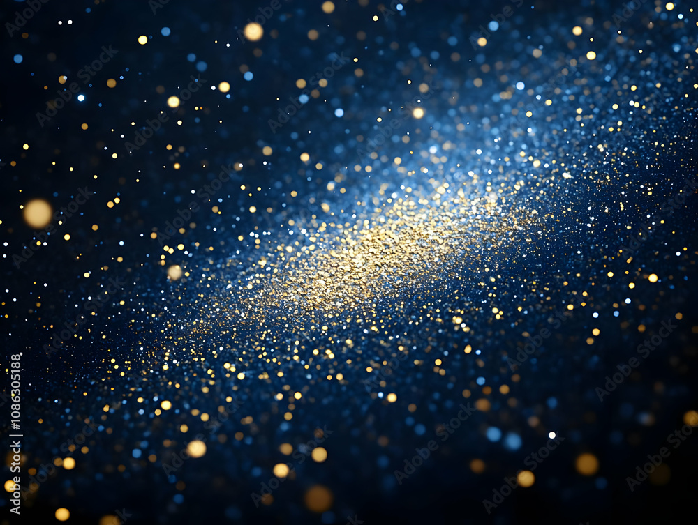 Obraz premium Abstract Background - Golden and Blue Sparkle Glitter