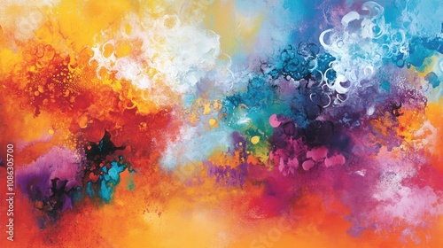 Abstract Art: Colorful Swirls and Shapes in Vibrant Hues