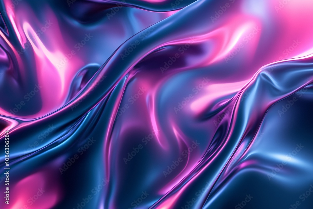 Obraz premium Dynamic Waves of Colorful Satin: A Futuristic Textile Abstract