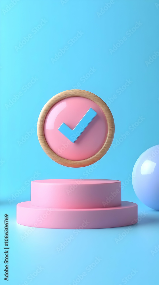 3D Check Mark Illustration - Success, Approval, and Positivity 3D Check Mark Illustration - Success, Approval, and Positivity
