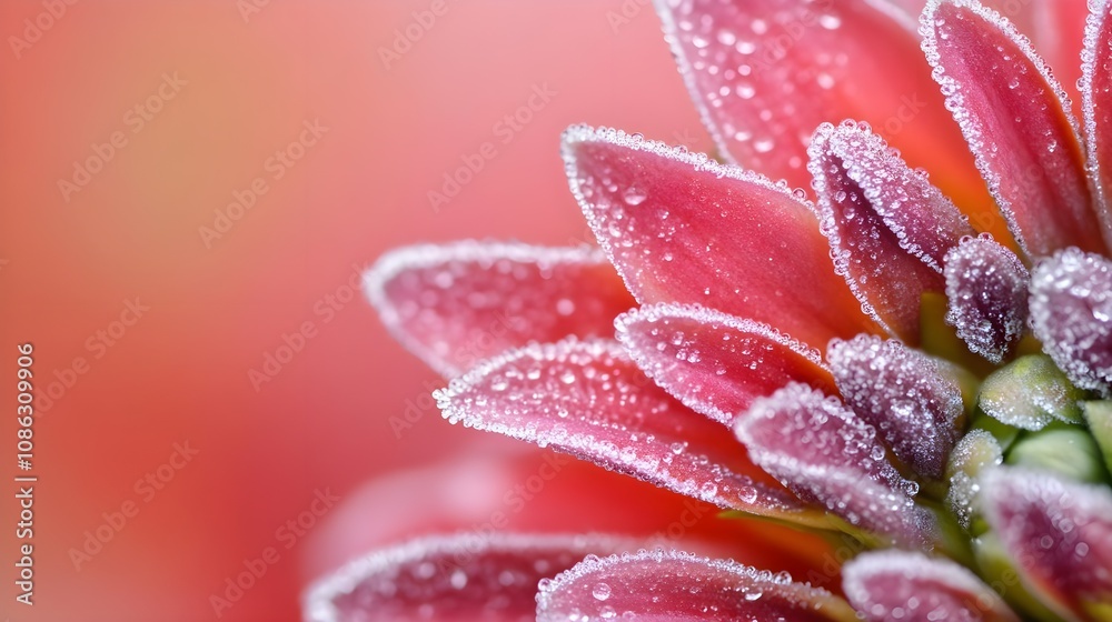 Fototapeta premium Dewy Pink Flower Petals Macro