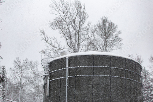 Water tank in winter