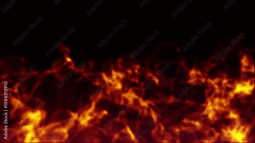 Fire animation on black background Fire animation on black background