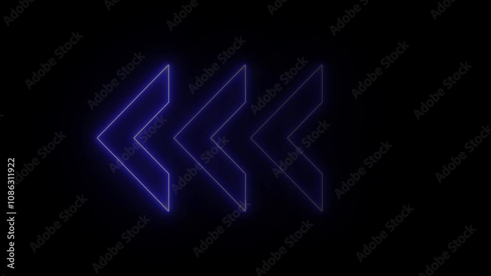 Neon arrow symbol icon animation. Animation of sweep arrow icon. arrow animation Neon arrow symbol icon animation. Animation of sweep arrow icon. arrow animation