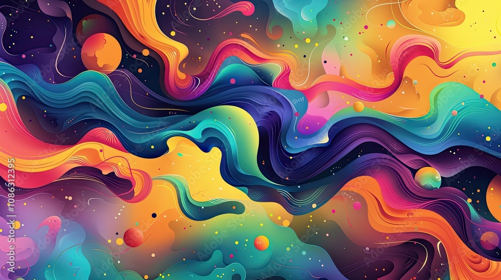 Bright, fluid shapes blending into a gradient Bright, fluid shapes blending into a gradient