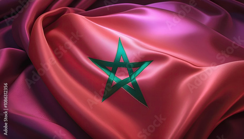 moroccan flag for national Day or Independence Day of morocco