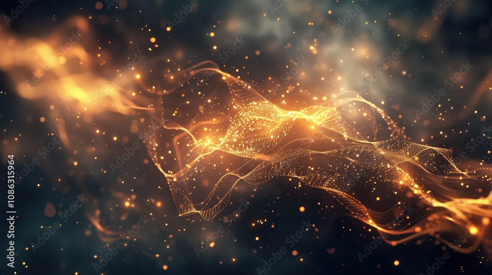 Digital particles forming an abstract energy field Digital particles forming an abstract energy field
