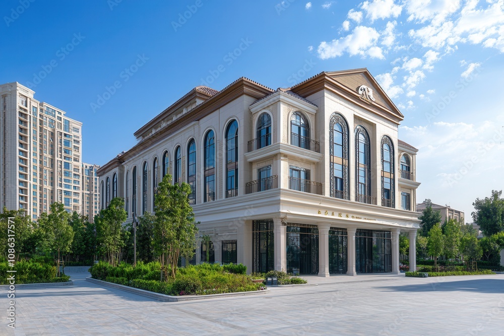 Obraz premium Modern building with a classic design.