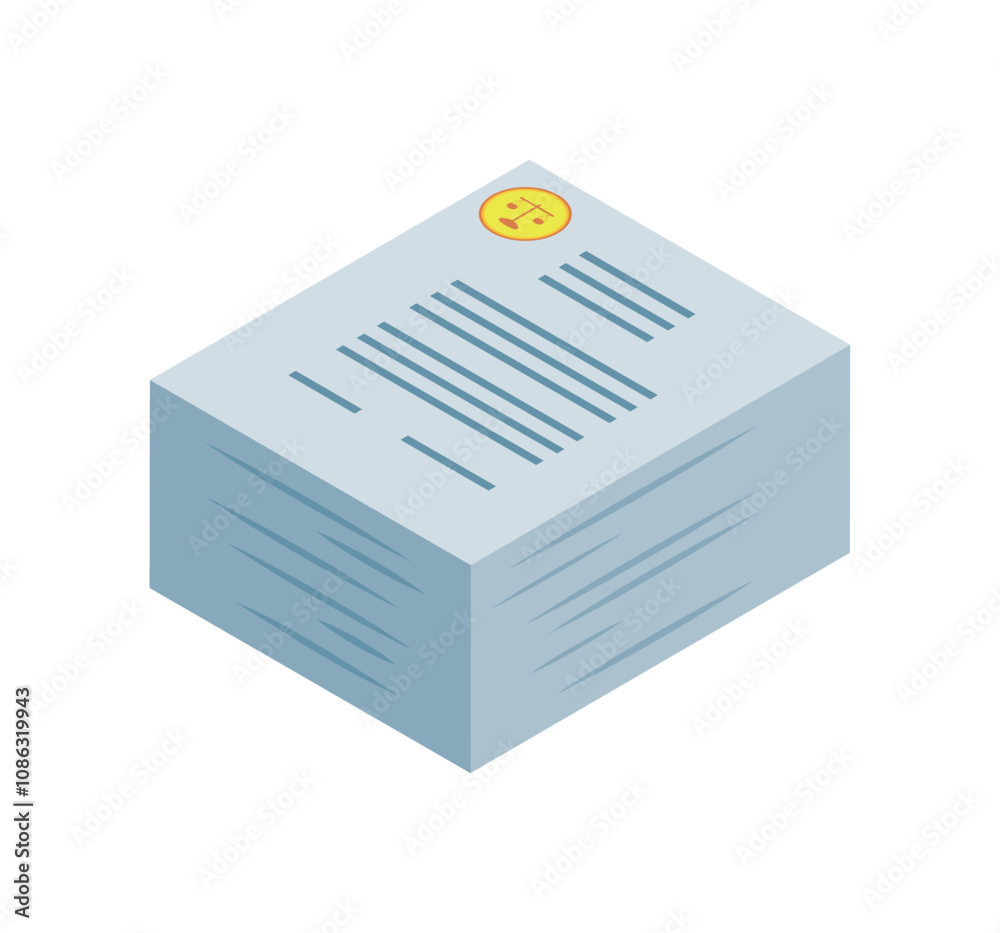 justice pile of paperwork isometric justice pile of paperwork isometric