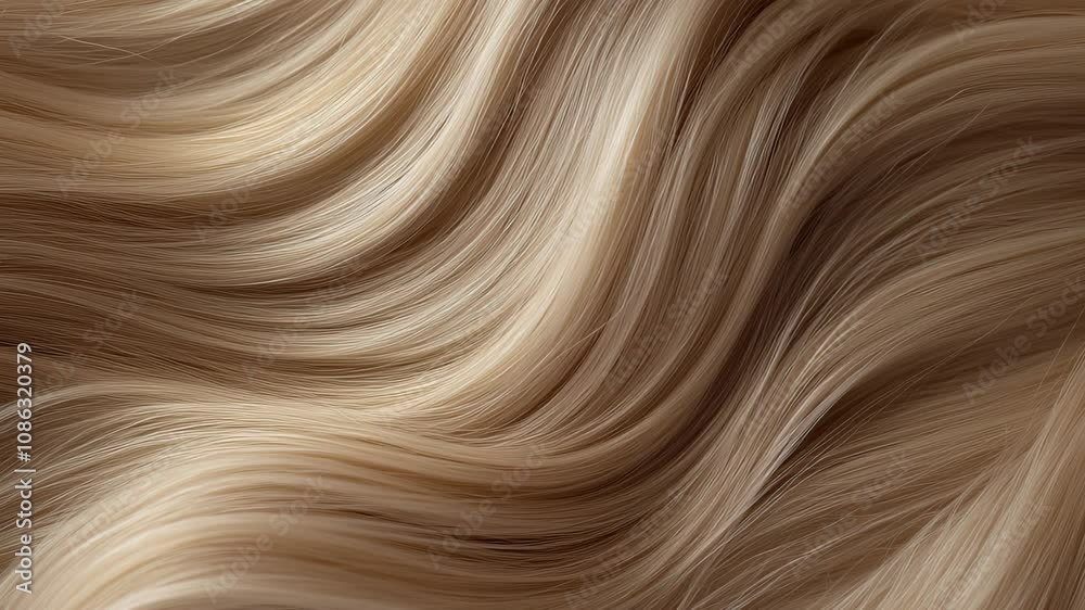 Close-up of a beautiful woman long. Curly hair texture. Smooth curls of hair. Blonde hair. Hair color swatches. Hair braiding background for beauty and spa concepts. Fashion wallpaper design