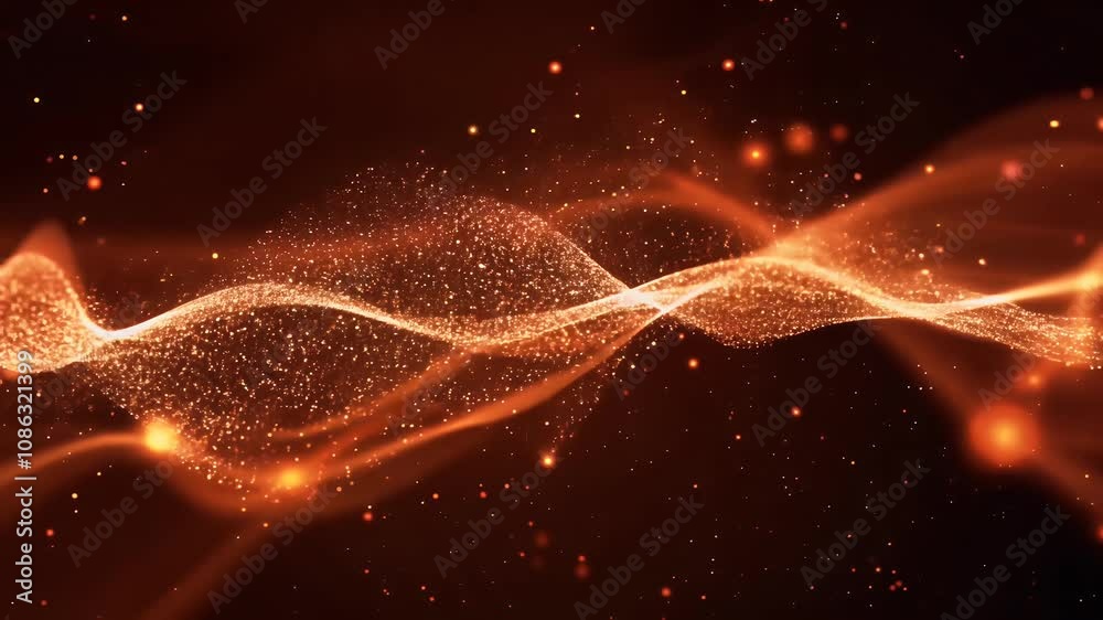 orange red particles resembling stars twinkling flowing black background captures essence galaxy magical effect ideal space sci fi cosmic themed videos
