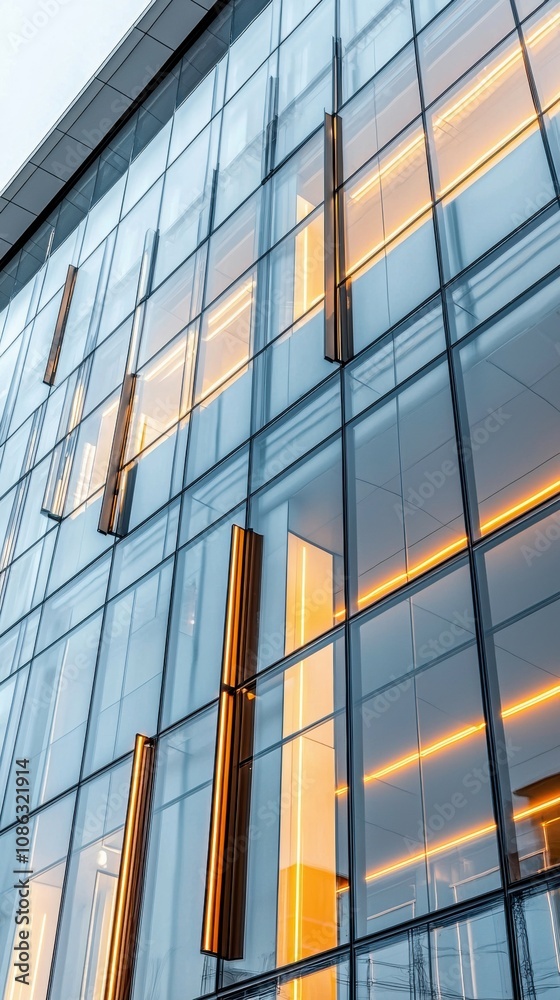 A modern glass facade showcasing sleek design elements and illuminated features, highlighting contemporary architectural beauty. A modern glass facade showcasing sleek design elements and illuminated features, highlighting contemporary architectural beauty.
