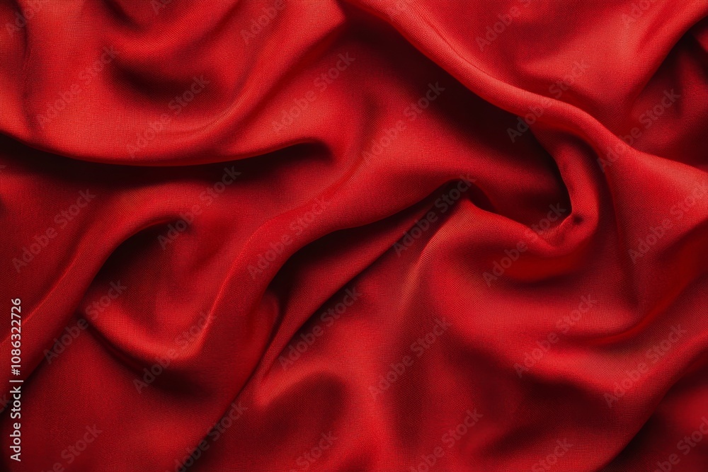 Obraz premium Close-up of red fabric with soft, flowing folds.