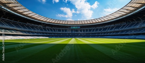 Majestic Modern Stadium: A Panoramic View of a Grand Sporting Arena