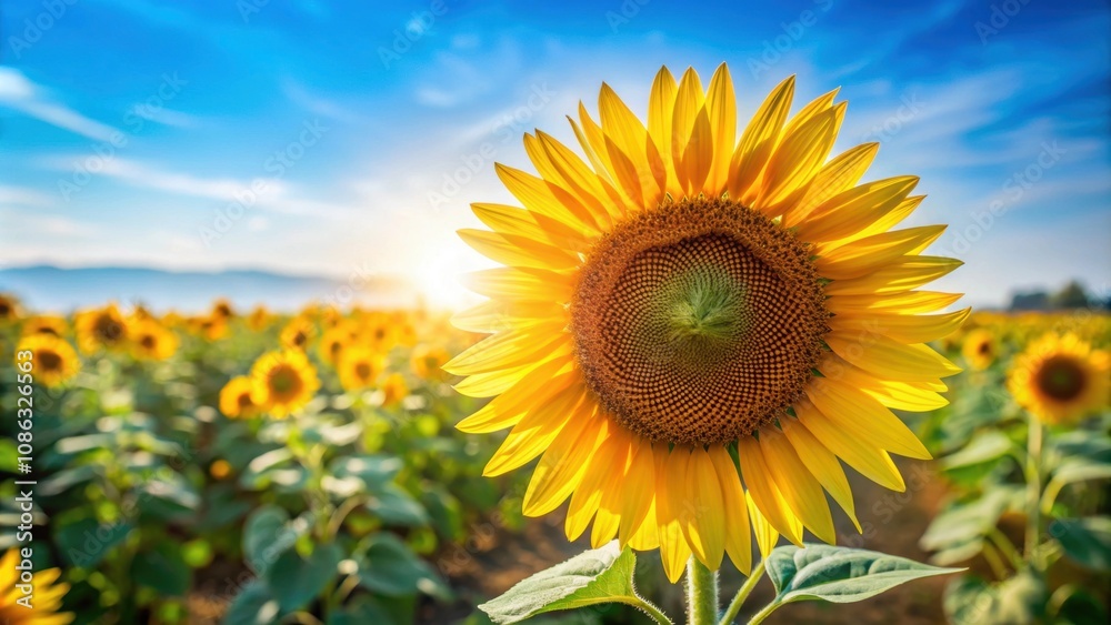 Vibrant sunflower in full bloom on a sunny day, sunflower, plant, nature, yellow, petals, flower, garden, summer, bright, bloom Vibrant sunflower in full bloom on a sunny day, sunflower, plant, nature, yellow, petals, flower, garden, summer, bright, bloom