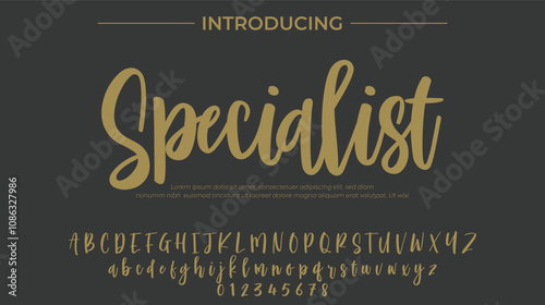Specialist Font Stylish brush painted an uppercase vector letters, alphabet, typeface
