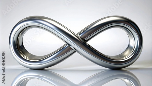 Twisted infinity shape made of reflective chrome, reflection, infinity, shape, abstract, twisted,design, metallic, shiny