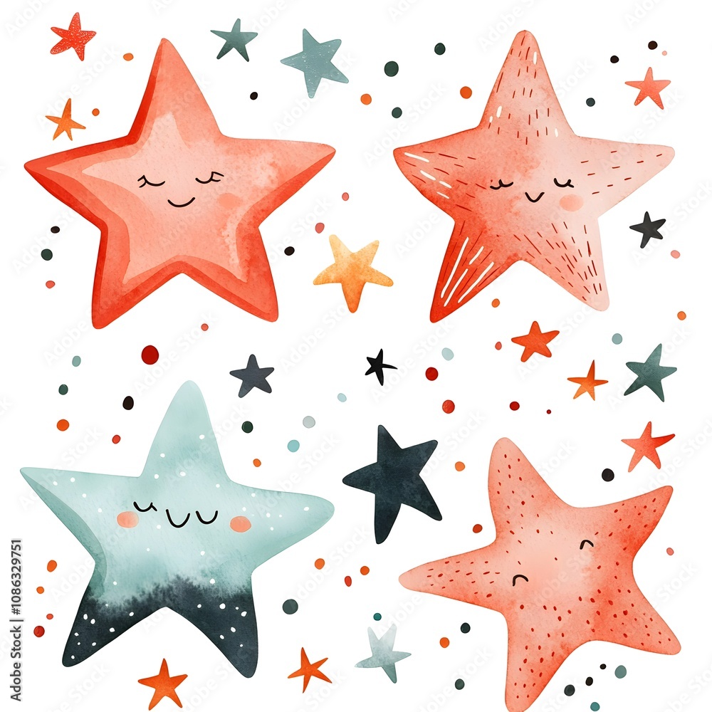 Cute Watercolor Starfish Night Sky Kids Baby Nursery Decor Illustration Design Eleme Cute Watercolor Starfish Night Sky Kids Baby Nursery Decor Illustration Design Eleme