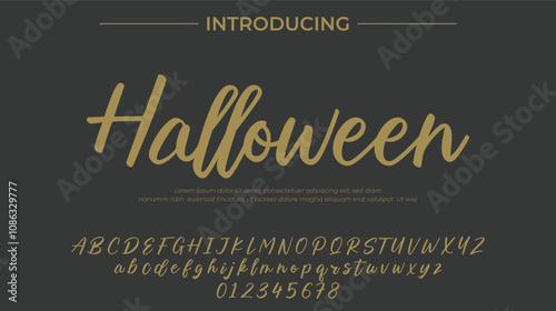 Halloween Font Stylish brush painted an uppercase vector letters, alphabet, typeface