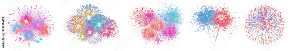 Celebration firework png cut out element set Celebration firework png cut out element set