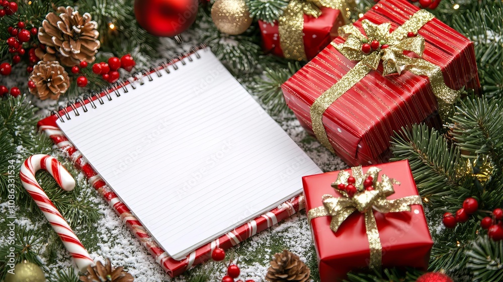 White Background Adorned with Christmas Decorations
White Background Adorned with Christmas Decorations