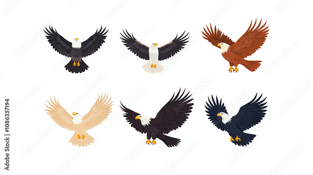 Naklejka premium 初夢に縁起が良い鷹のイラスト Lucky Hawk Illustration for Hatsuyume｜Generative AI