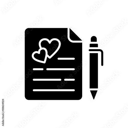 simple wedding contract icons, simple style glyph design inspiration for any interface and purpose suitable for symbols and more