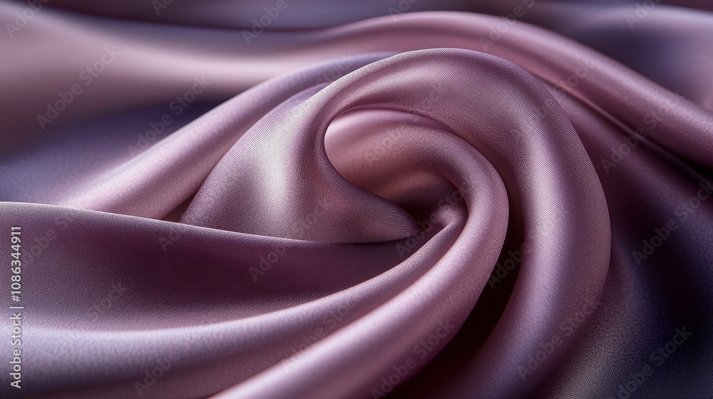 Obraz premium Luxurious soft mauve silk fabric texture in macro detail, showcasing elegance and sophistication with smooth folds, soft light highlights, and premium quality material for fashion and design concepts.