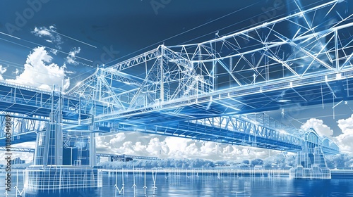 Wallpaper Mural Detailed blueprint designs modern bridges showcasing advanced engineering techniques and sustainable materials Torontodigital.ca