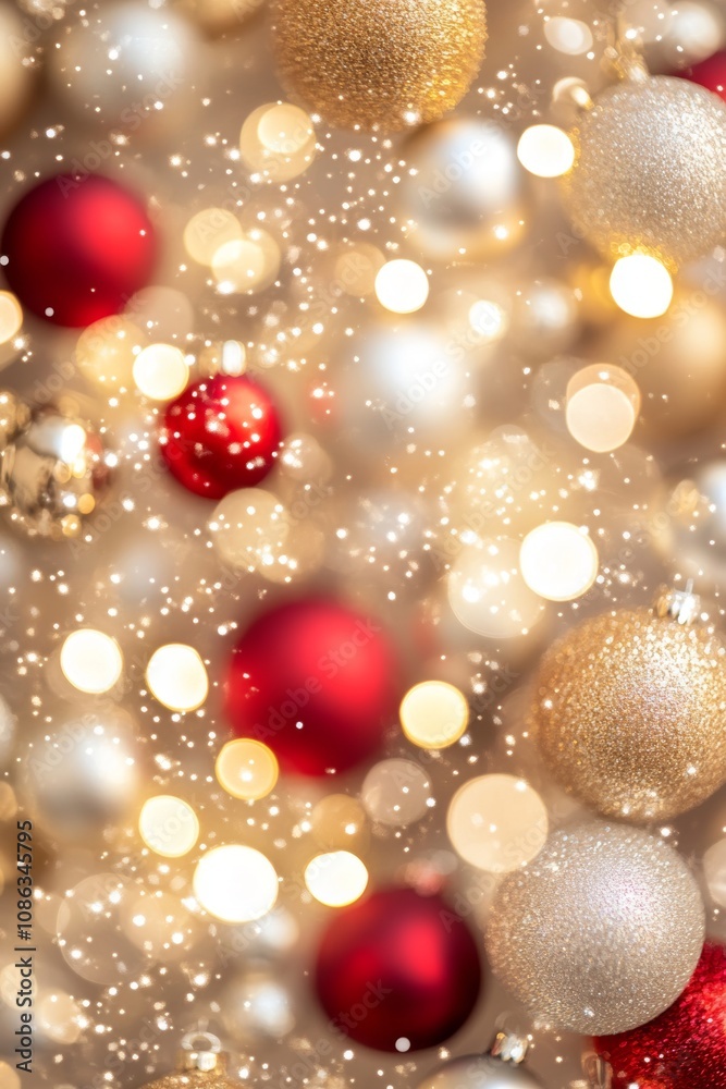 A festive display of colorful Christmas balls and delicate snowflakes scattered across a table, evoking a joyful holiday spirit and winter wonderland charm. A festive display of colorful Christmas balls and delicate snowflakes scattered across a table, evoking a joyful holiday spirit and winter wonderland charm.