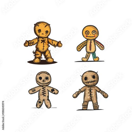 Voodoo doll design vector vintage