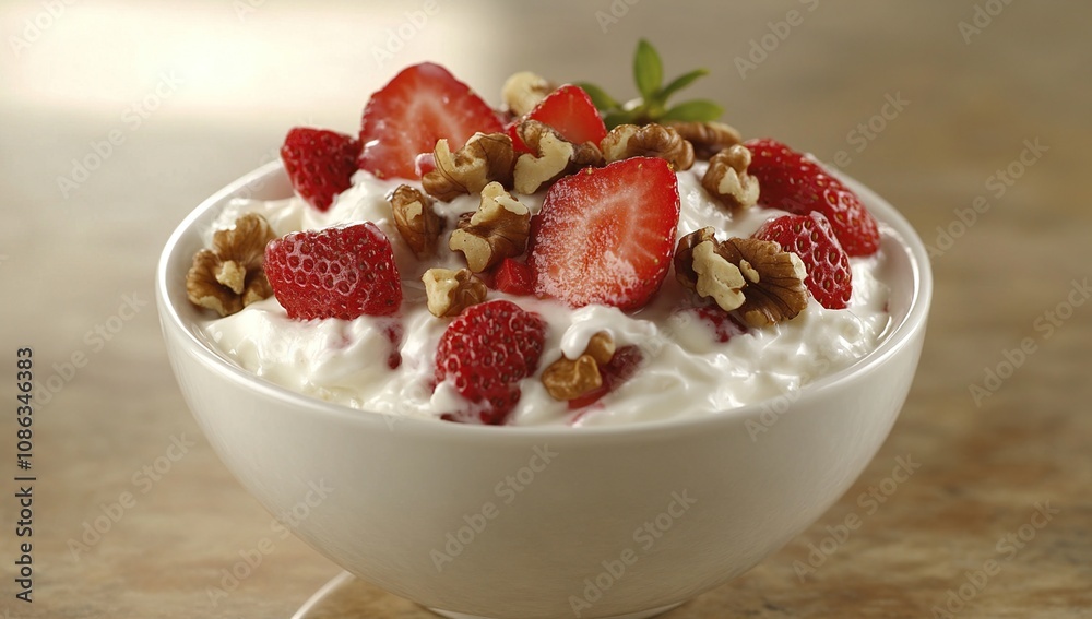 Delicious Strawberry Yogurt Parfait with Walnuts: A Healthy and Refreshing Breakfast or Snack Delicious Strawberry Yogurt Parfait with Walnuts: A Healthy and Refreshing Breakfast or Snack