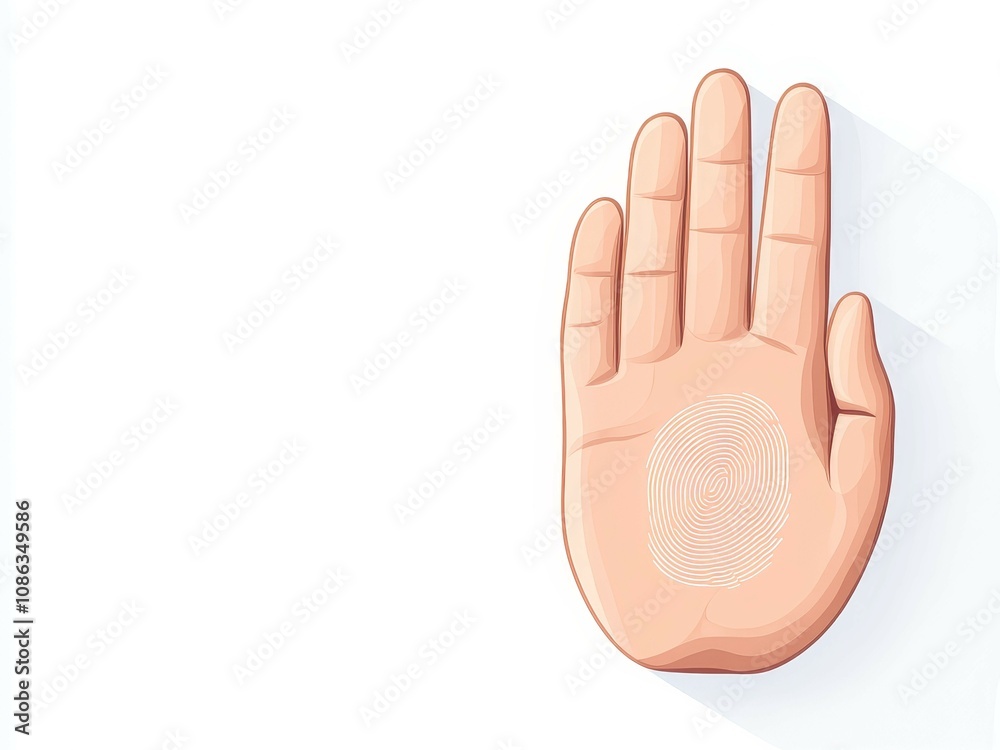 privacy anonymity trust concept, A simple illustration of a human hand with a fingerprint, set against a plain white background. privacy anonymity trust concept, A simple illustration of a human hand with a fingerprint, set against a plain white background.