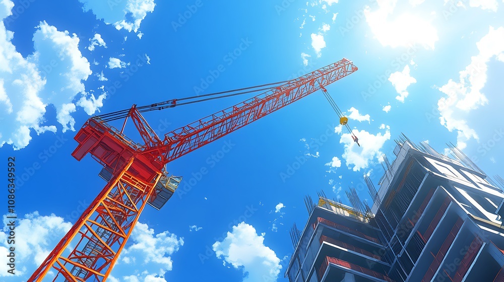 Construction Crane Against a Blue Sky Construction Crane Against a Blue Sky