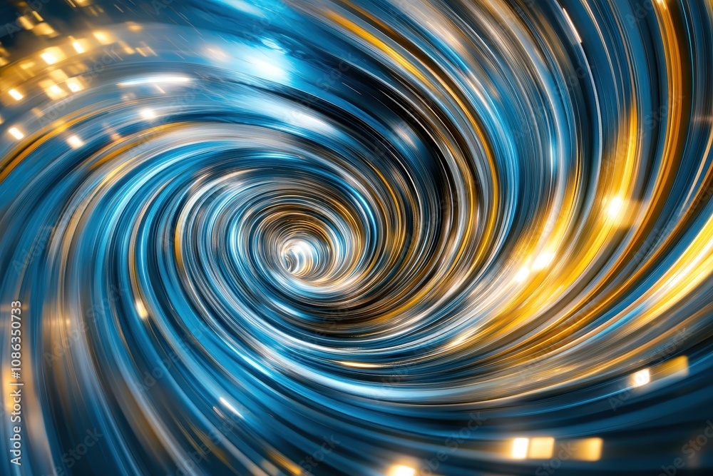 Dynamic abstract swirl of golden and blue light streaks forming a vortex pattern, symbolizing energy and motion. Dynamic abstract swirl of golden and blue light streaks forming a vortex pattern, symbolizing energy and motion.