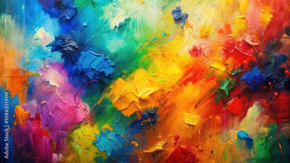 Colorful abstract oil painting on canvas with brush daubs and smears , modern, artwork, abstract, paint strokes, oil painting Colorful abstract oil painting on canvas with brush daubs and smears , modern, artwork, abstract, paint strokes, oil painting