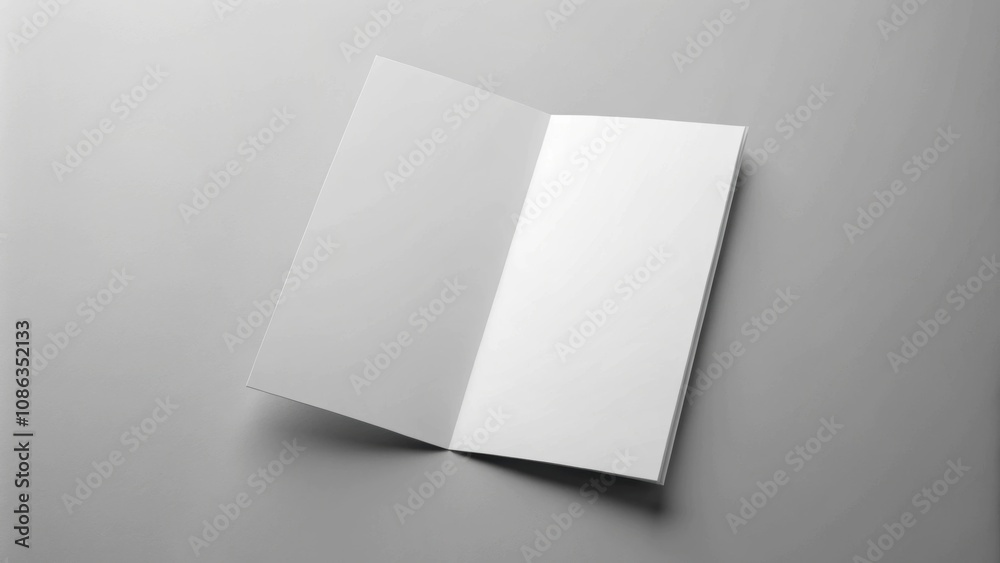 A realistic rendering of a blank paper A4 flyer mockup template for a half-folded bi-fold design , flyer, postcard A realistic rendering of a blank paper A4 flyer mockup template for a half-folded bi-fold design , flyer, postcard