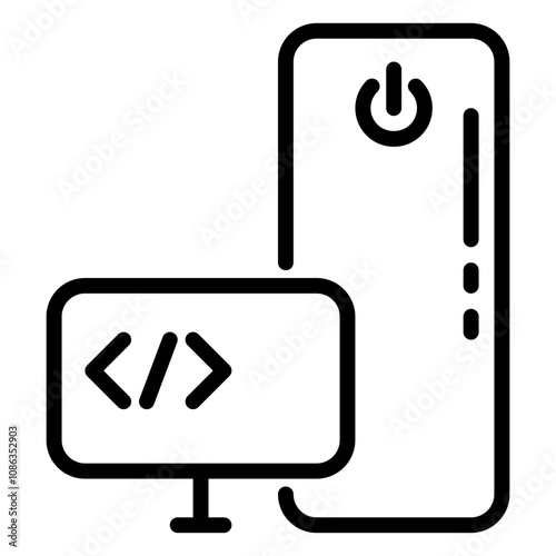 Processing icon, Line icon style