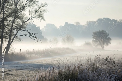 Ethereal misty atmosphere with white light blur, Ambient glow, Celestial light