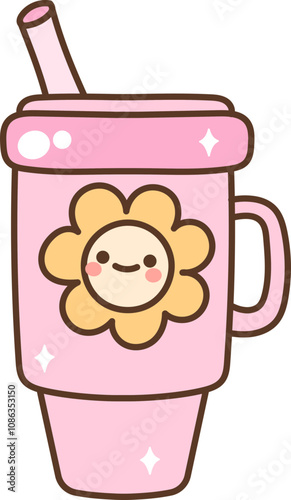 Groovy Drink Cup Cartoon Illustration