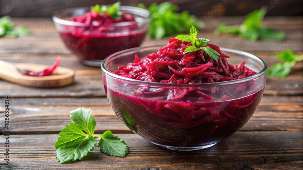 Fermented red beet kvass in a glass bowl, healthy, drink, beet, fermentation, probiotic, homemade, traditional Fermented red beet kvass in a glass bowl, healthy, drink, beet, fermentation, probiotic, homemade, traditional