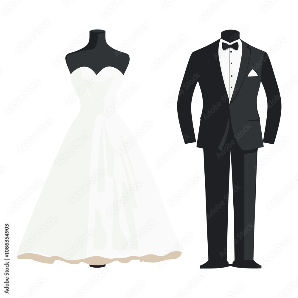 Elegant Wedding Dresses Displayed on Mannequins Elegant Wedding Dresses Displayed on Mannequins