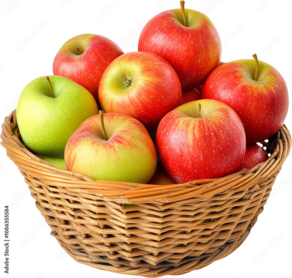 Basket of red and green apples, studio shot. Fresh fruit and healthy eating concept Basket of red and green apples, studio shot. Fresh fruit and healthy eating concept