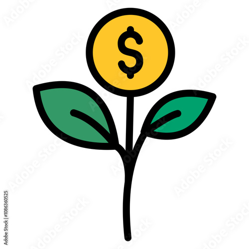 Money Tree With Dropped Leaves Icon