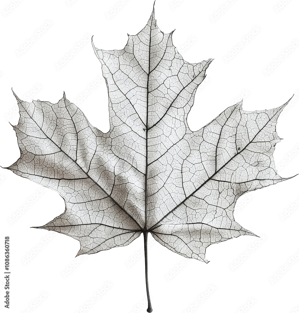 Maple leaf skeleton on transparent background Maple leaf skeleton on transparent background